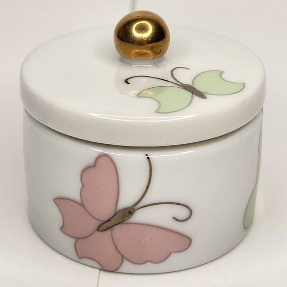 Fitz & Floyd Butterfly Trinket Ring Box Lidded Contemporary 2 inches - Picture 1 of 8